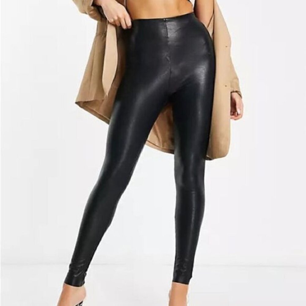 NWOT Commando Revolve Perfect Control Faux Leather Legging in Black Sz XL